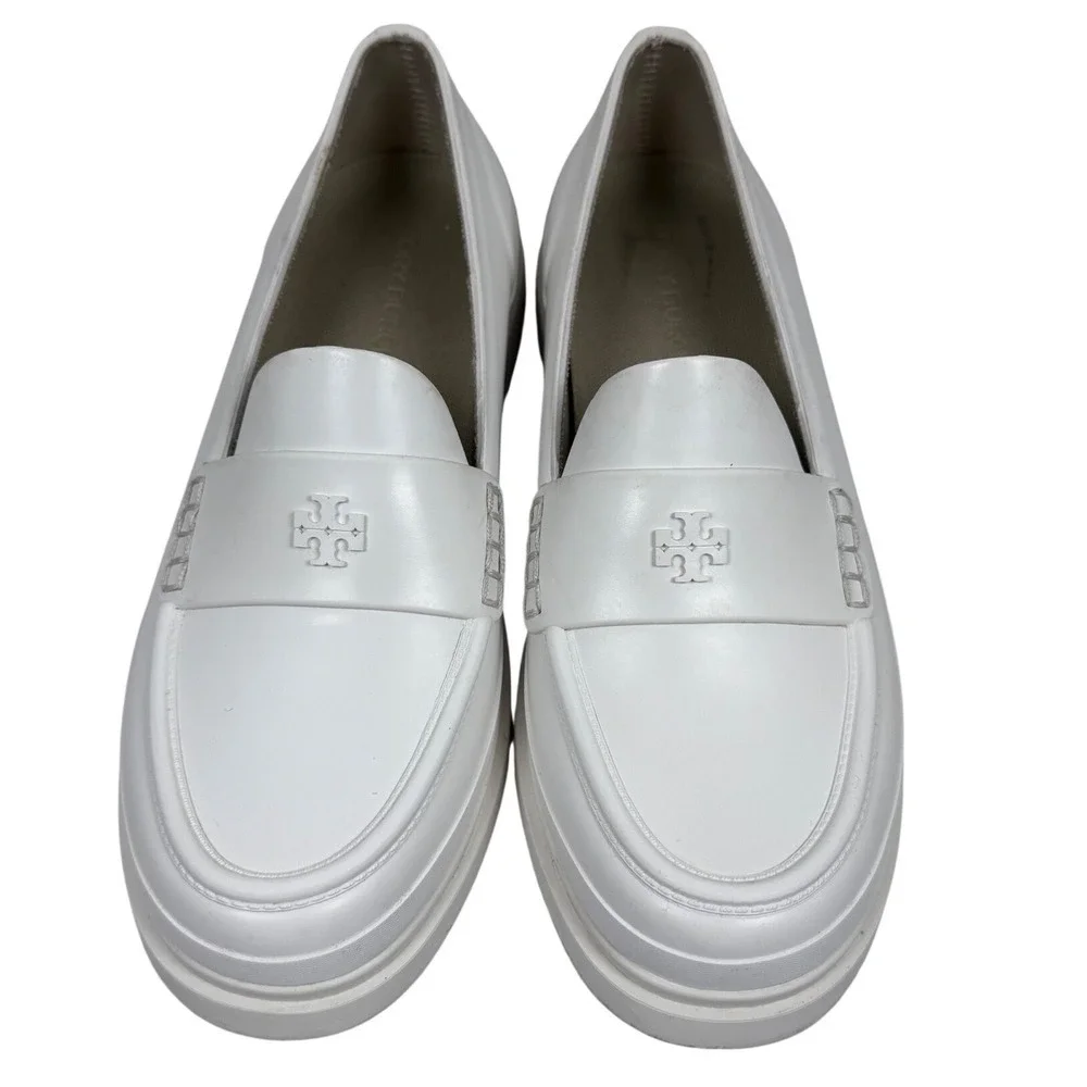 Tory Burch Women's Classic Rain Loafers, Off-White, Size 7